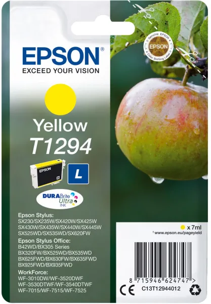 Epson T1294 C13T12944012 Gul Blekkpatron, 545 sider