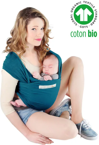 Basic økologisk stretch bæresjal blå