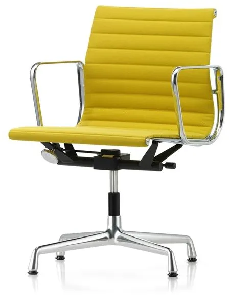 Vitra Aluminium EA 131 Kontorstol Med Swivel & Armlæn Pastellgrønn/Canola