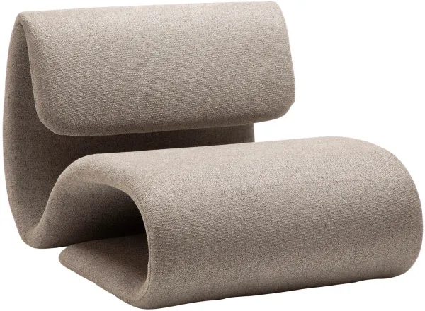 DAN-FORM Dubna loungestol - brun bouclé stoff