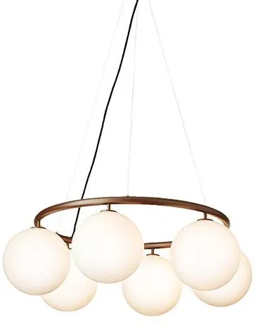 Nuura Miira 6 Circular Lysekrone Mørk Bronze/Opal Hvit