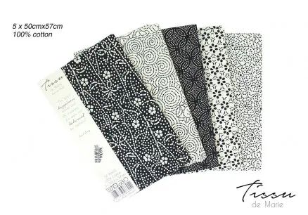 Tissu de Marie Fat Quarter Natur 50x57cm - 5 st