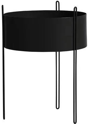 Woud Pidestall Blomsterpotte Stor Svart