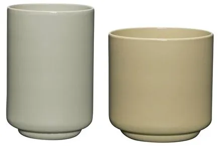 Hübsch Deux Potte 2 stk Lysegrønn/Sand