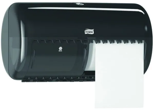 Tork Twin dispenser for toalettpapir, 2 ruller, svart, T4